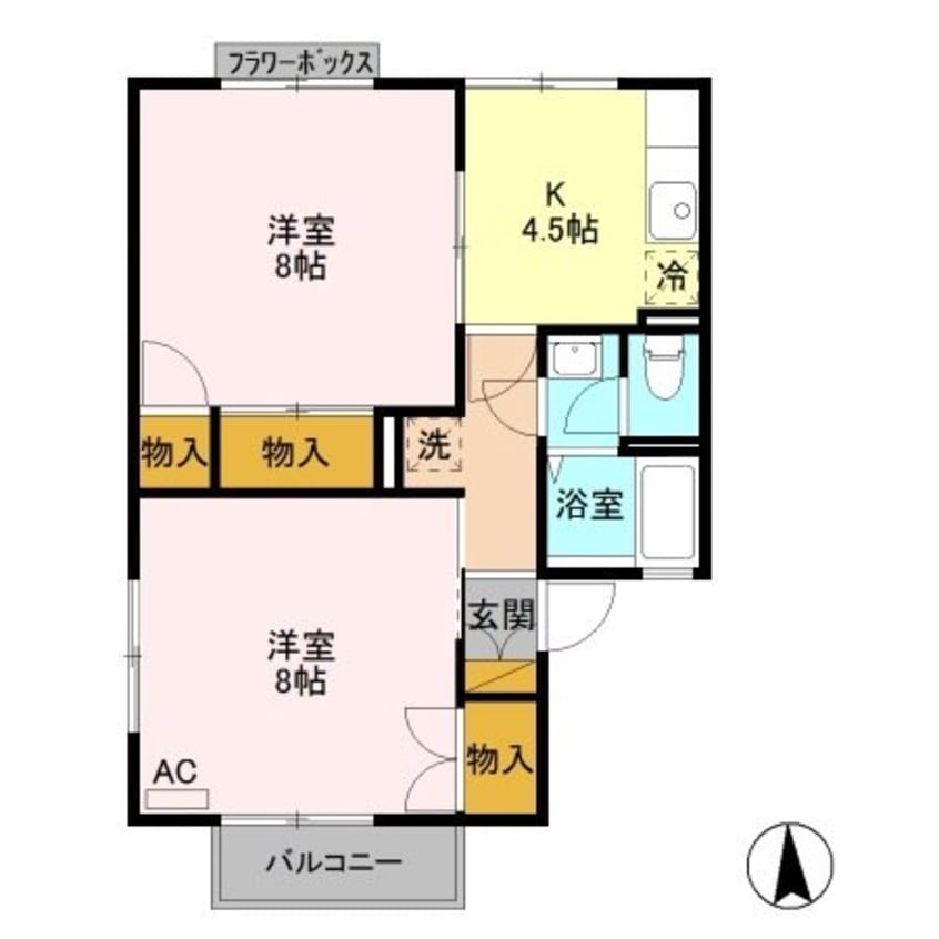 間取図 篠ノ井線/南松本駅 徒歩21分 2階 築32年