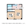 大糸線/北松本駅 徒歩17分 3階 築39年 2Kの間取り