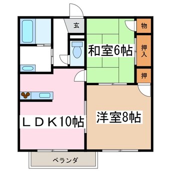 間取図 篠ノ井線/南松本駅 徒歩14分 1階 築30年