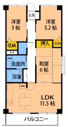 篠ノ井線/南松本駅 徒歩11分 5階 築25年 3LDKの間取り