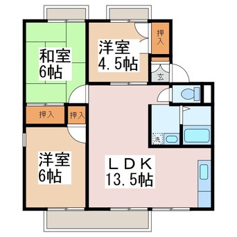 間取図 大糸線/島内駅 徒歩2分 2階 築37年