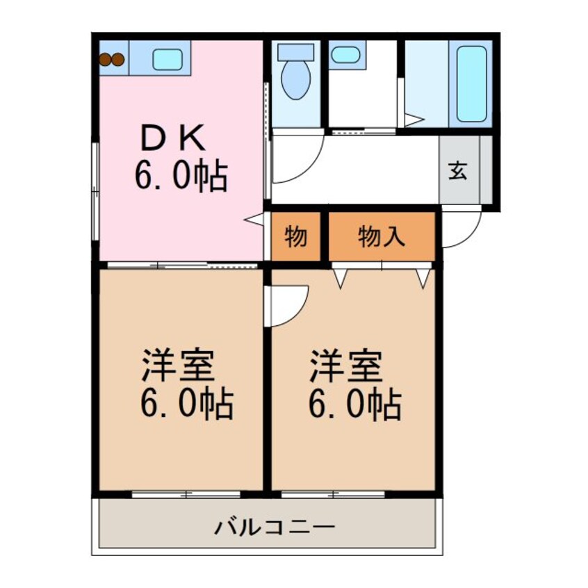 間取図 篠ノ井線/平田駅 徒歩10分 1階 築21年