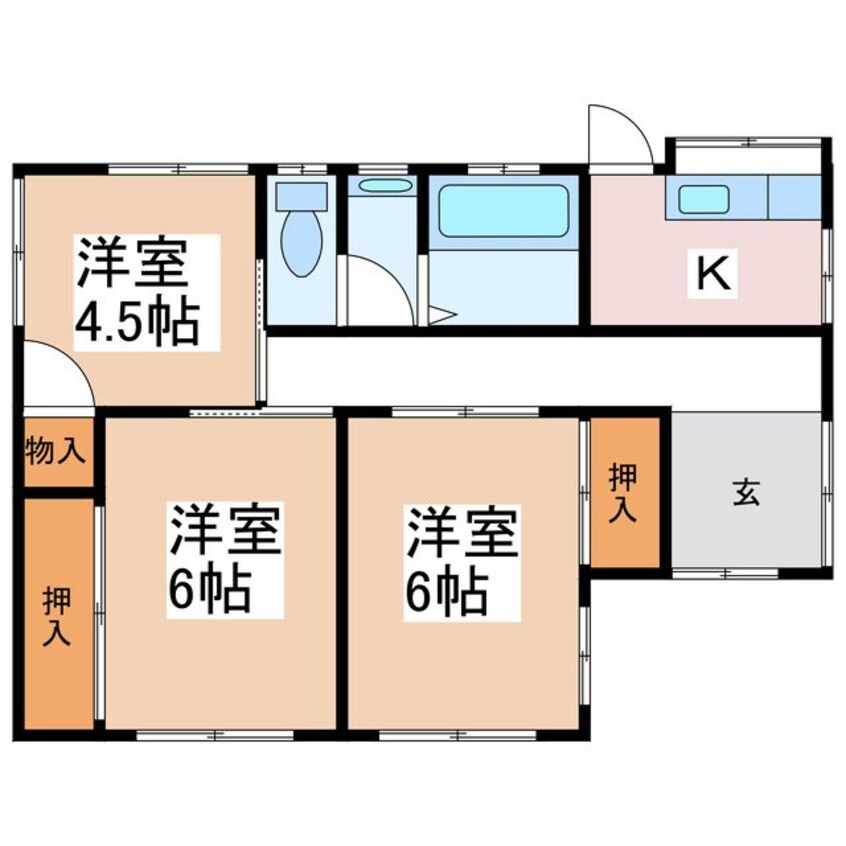 間取図 アルピコ交通上高地線/渚駅 徒歩9分 1階 築39年