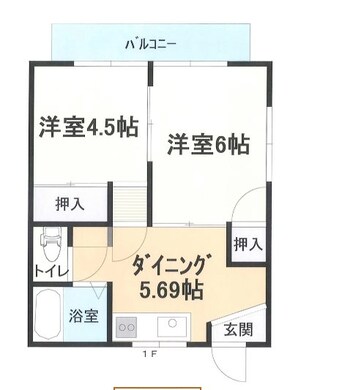 間取図 篠ノ井線/松本駅 バス15分両島下車:停歩1分 1階 築38年