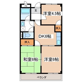 間取図 篠ノ井線/松本駅 バス20分岡田東区下車:停歩5分 2階 築28年