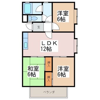 間取図 大糸線/島内駅 徒歩5分 2階 築39年