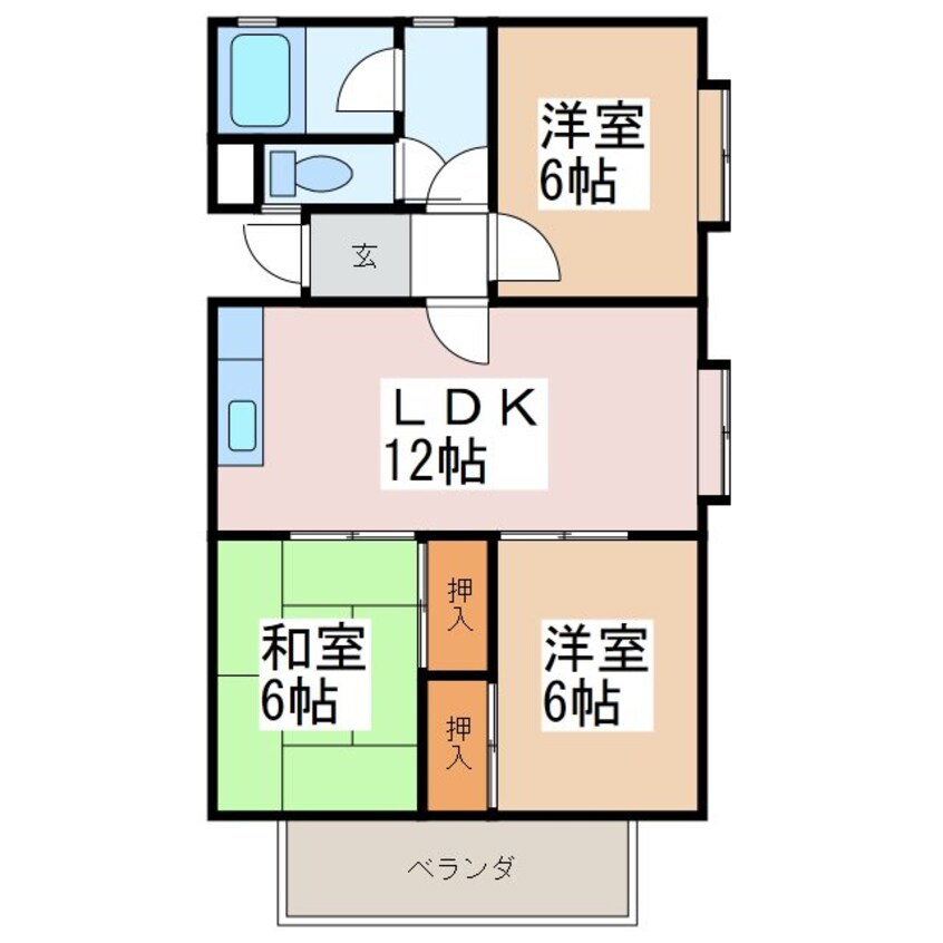 間取図 大糸線/島内駅 徒歩5分 2階 築39年