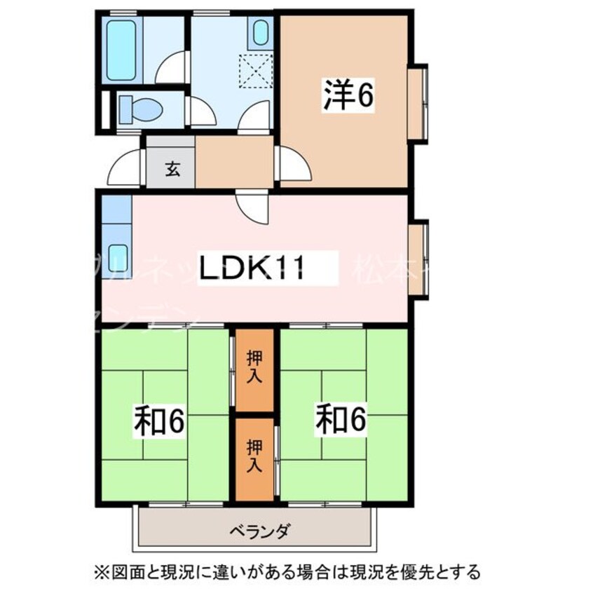 間取図 大糸線/島内駅 徒歩5分 2階 築39年