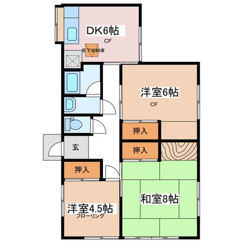 間取図 大糸線/北松本駅 徒歩39分 1階 築50年