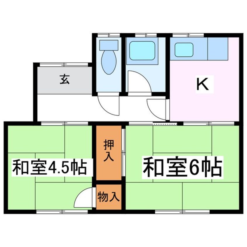 間取図 アルピコ交通上高地線/松本駅 徒歩45分 1階 築39年