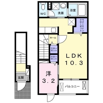 間取図 篠ノ井線/松本駅 徒歩38分 2階 築1年