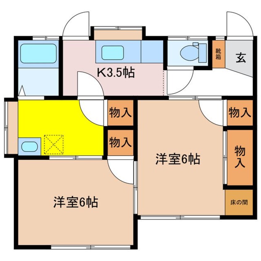 間取図 大糸線/北松本駅 徒歩46分 1階 築55年