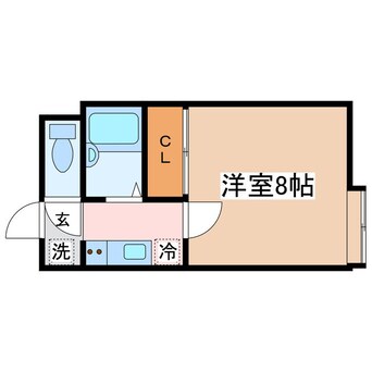 間取図 大糸線/北松本駅 徒歩49分 1階 築41年