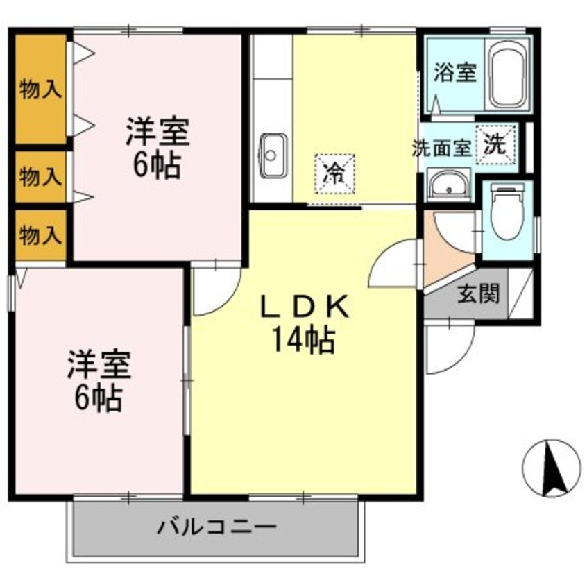 間取図 篠ノ井線/村井駅 徒歩5分 1階 築27年