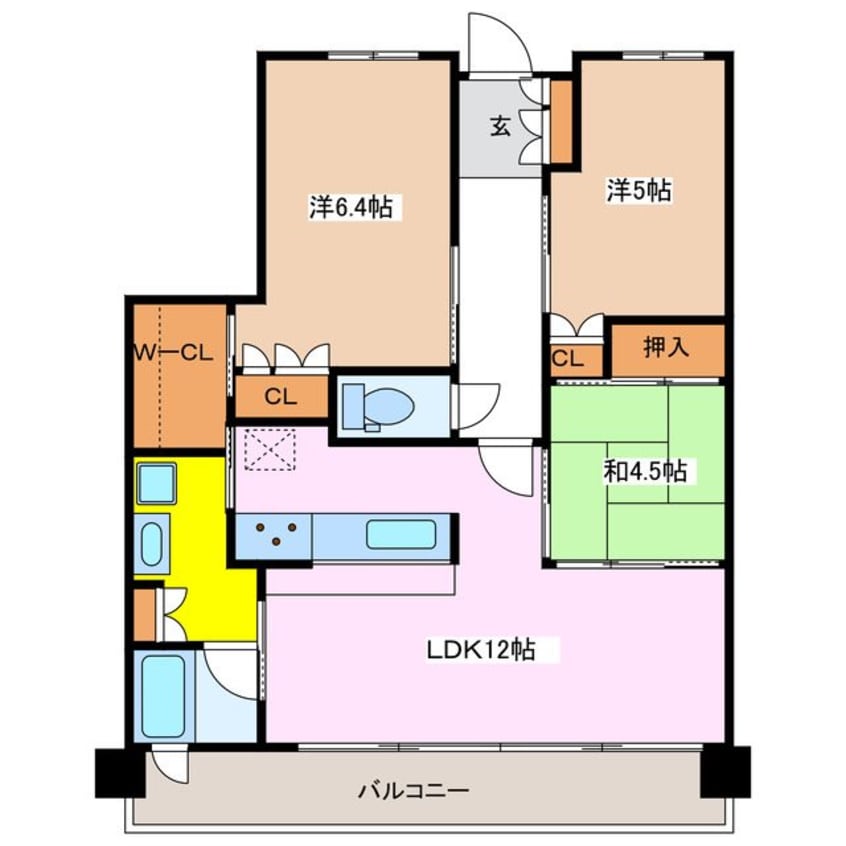 間取図 大糸線/北松本駅 徒歩3分 5階 築9年