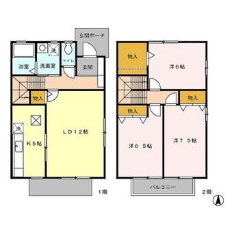 間取図 篠ノ井線/平田駅 徒歩29分 1階 築23年