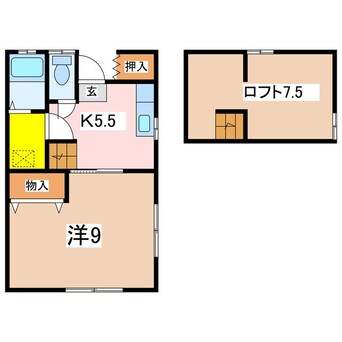 間取図 アルピコ交通上高地線/松本駅 徒歩47分 1階 築29年