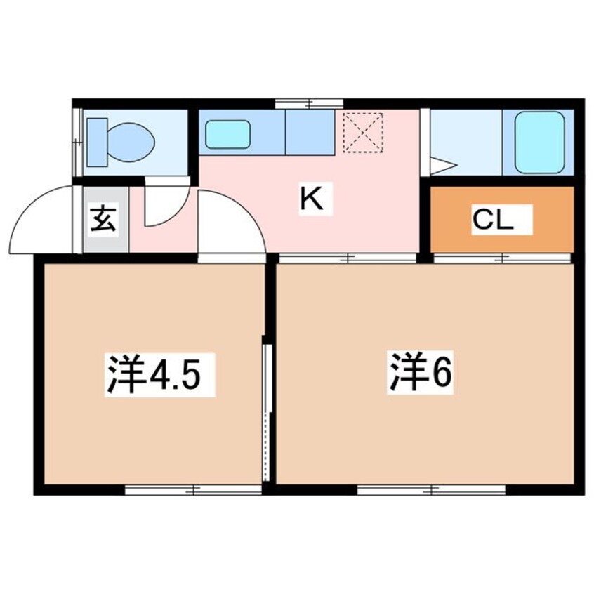 間取図 篠ノ井線/松本駅 徒歩47分 1階 築37年