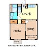 ベルメゾン吉田 2DKの間取り