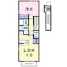 サニールージュ 1LDKの間取り