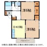 シェ・ヌ南館 2DKの間取り