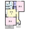 ソレーユＡ 2DKの間取り
