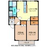 ハイコート春原 2LDKの間取り