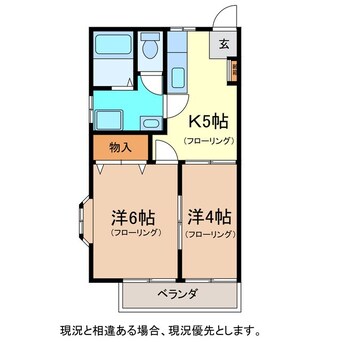 間取図 パルキタハラＡ棟