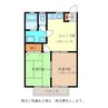 パルキタハラA棟 2DKの間取り