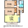 ハイカムール栗の実Ａ棟 2LDKの間取り