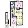 サンハイムＢ棟 2LDKの間取り