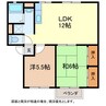 シティーハイム観音堂 2LDKの間取り
