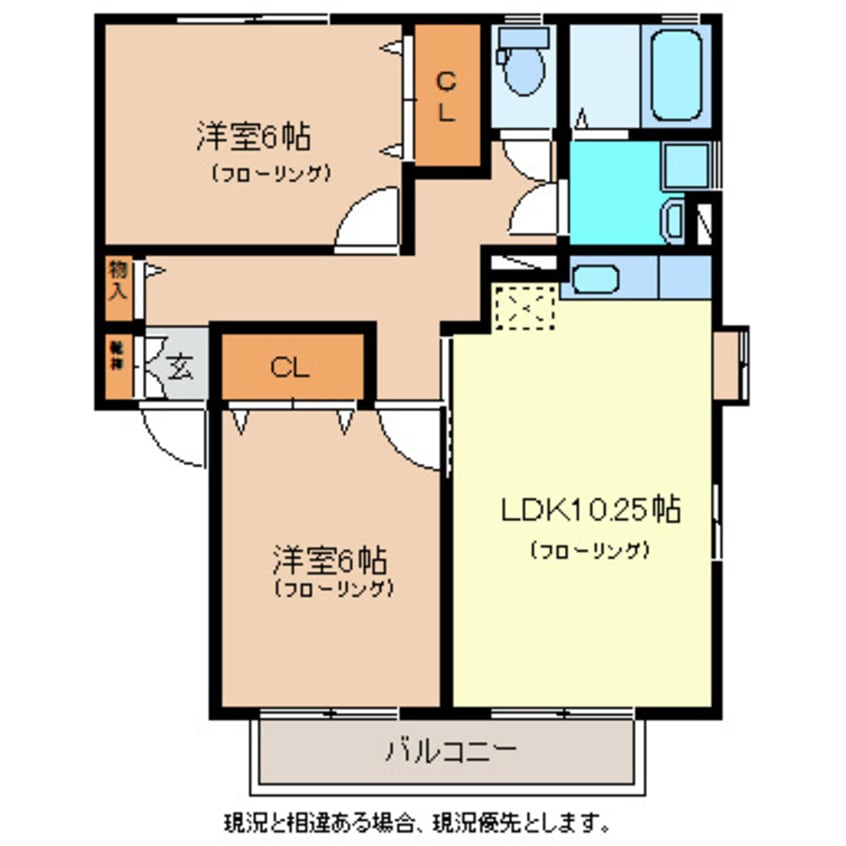 間取図 メゾンラフィネ吉田Ｅ棟