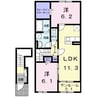 サンリットスカイ 2LDKの間取り
