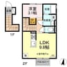 シャルール中野 1LDKの間取り