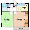 中野荘 2Kの間取り