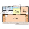 北澤貸家1号 2Kの間取り
