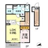 ハウライト 1LDKの間取り