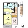 ハウライト 1LDKの間取り