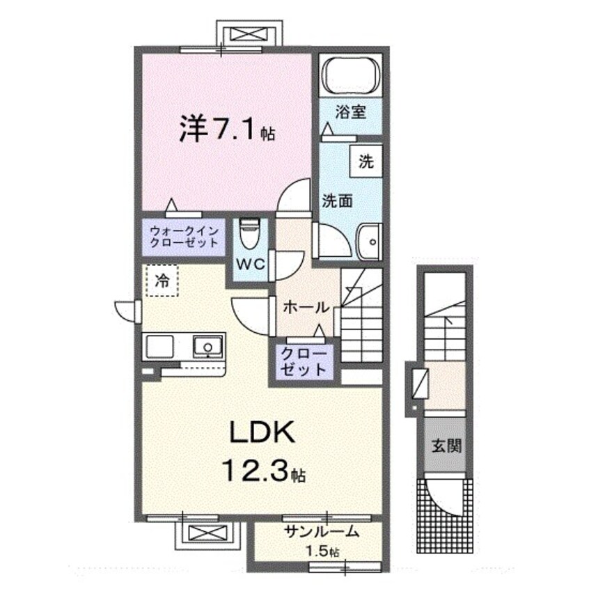 間取図 アムール・K