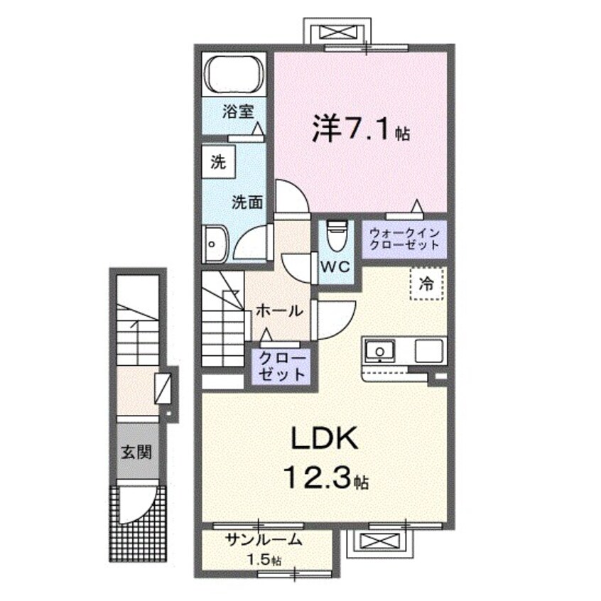間取図 アムール・K