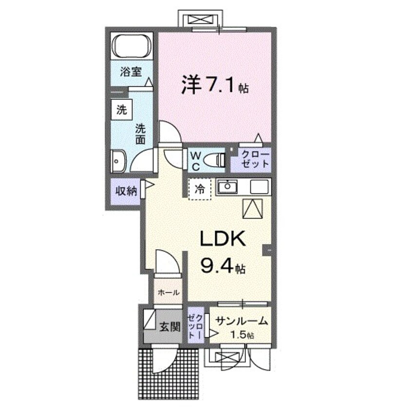 間取図 アムール・K