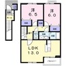 アルピコ交通上高地線/森口駅 徒歩6分 2階 築21年 2LDKの間取り