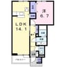 カンパーニャＢ 1LDKの間取り