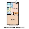 ディアス南豊科A 1DKの間取り