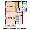 Casa　de　Luna　A 1LDKの間取り
