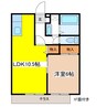 フォレストアオキ 1LDKの間取り