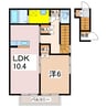 フォレストハル 1LDKの間取り