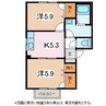 エスポワールひばりヶ丘 2DKの間取り