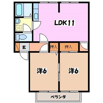 間取図 サンビレッジ西穂高Ａ